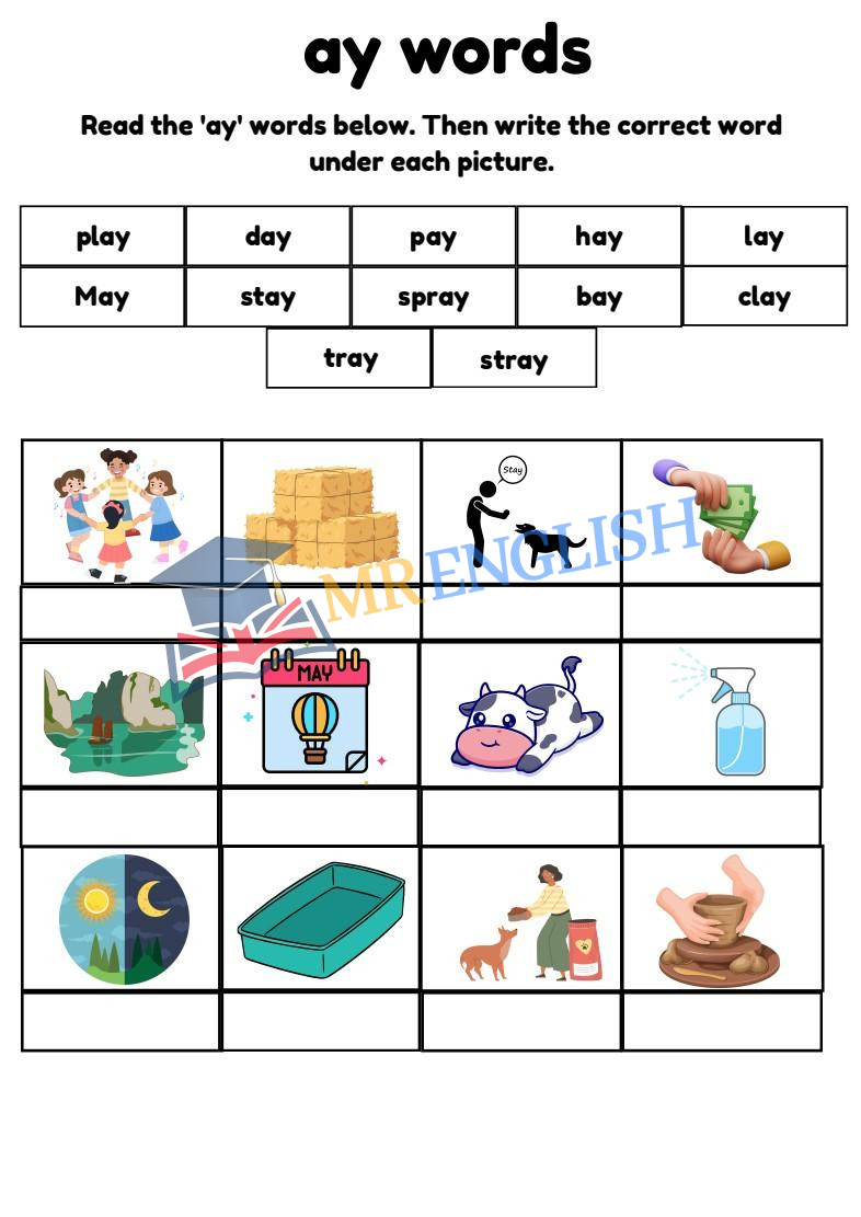 AY Words Phonics Activities For Kids Ages 5 7 Phase 5 Sounds Mr English