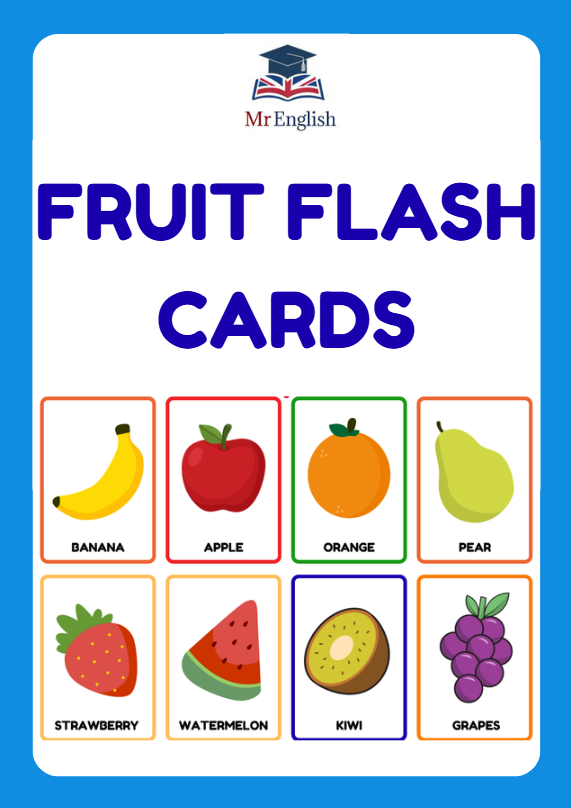 Fruit Flashcards for Kids | ESL Vocabulary Cards (Ages 4–8)