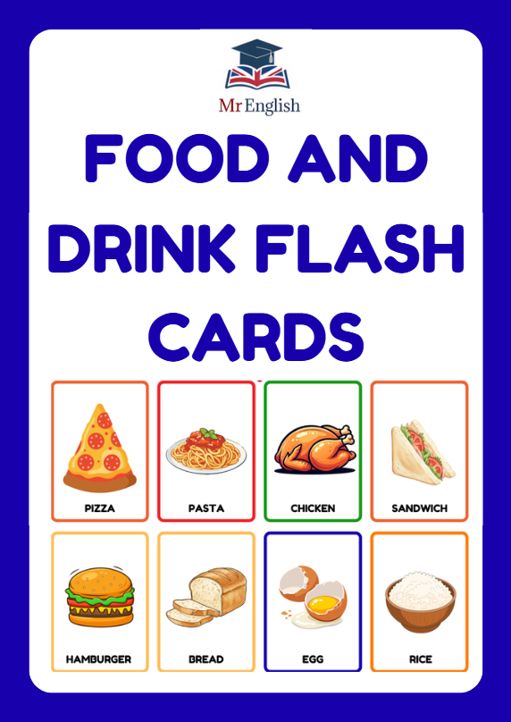 Food and Drink Flashcards for Kids (A1–A2 ESL) | Printable Vocabulary Cards Ages 4–10