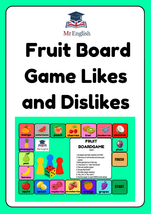 Fruit Board Game ESL (Likes and Dislikes) | Speaking Activity for Kids Ages 5–10 (A1–A2)