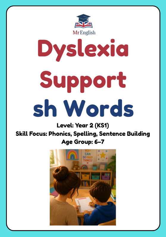 Year 2 Phonics Worksheet – ‘sh’ Words | Dyslexia Friendly KS1 Resource Age Group: 6–7 years