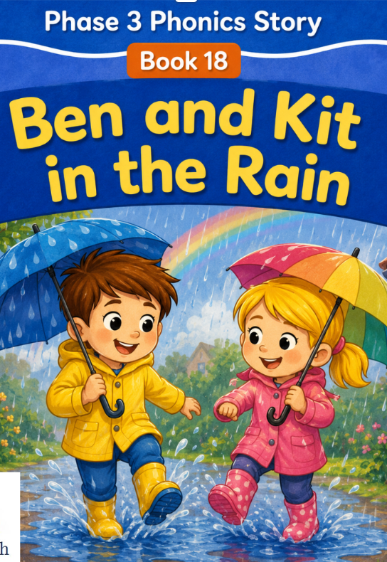 Phase 3 Phonics Story – Ben and Kit in the Rain | Decodable Reading Book for Ages 4–6