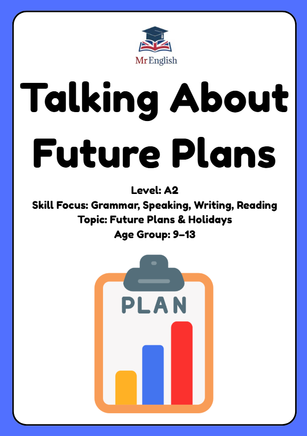 A2 Future Plans ESL Worksheet | Going To Grammar Activities for Kids Ages 9–13