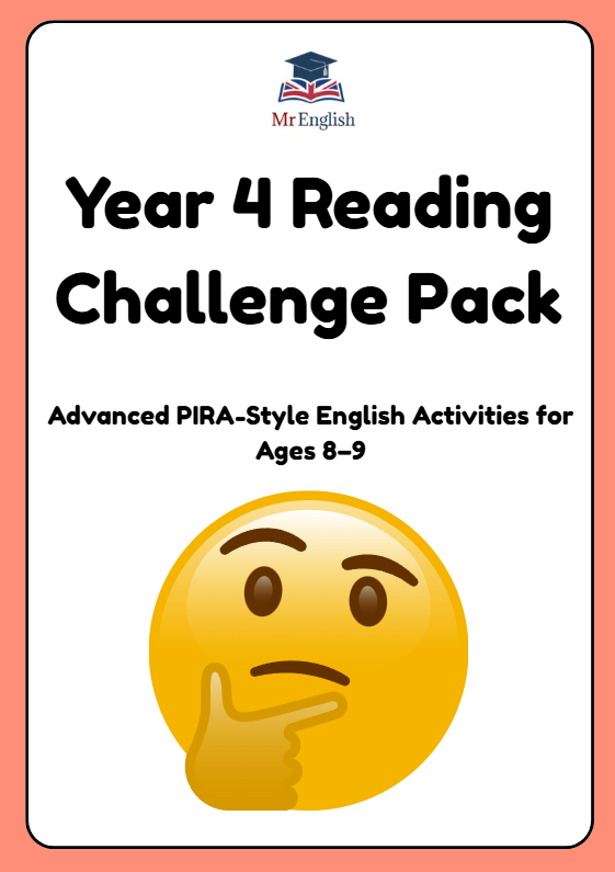 Year 4 Reading Challenge Pack | Advanced PIRA-Style Comprehension Activities for Ages 8–9
