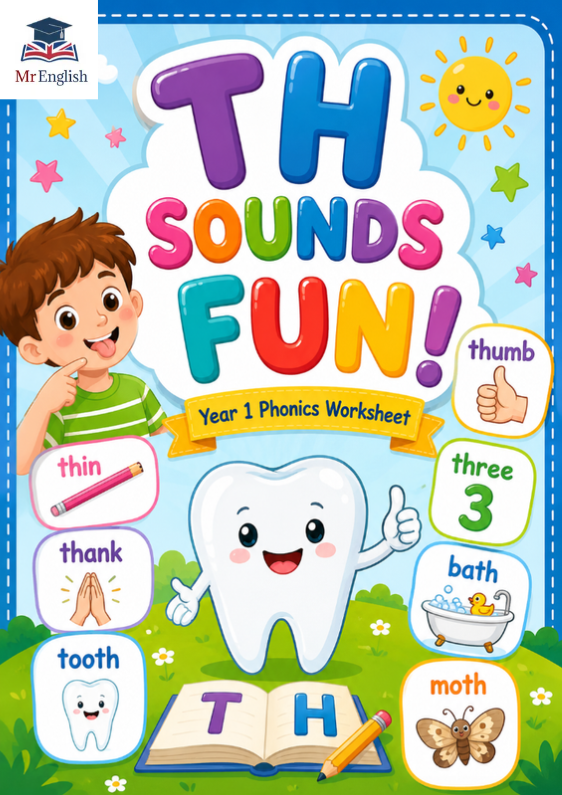 TH Words Phonics Worksheet | Phase 3 Digraph Activities for Ages 5–7