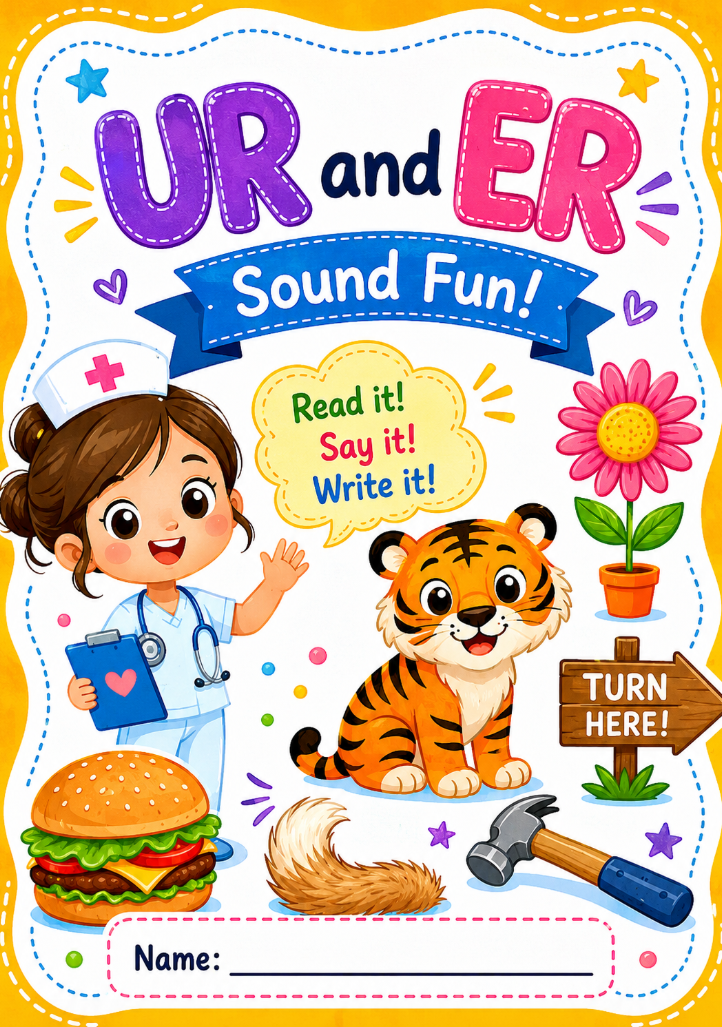 UR and ER Sound Fun Worksheet | Phonics Activities for Ages 5–7
