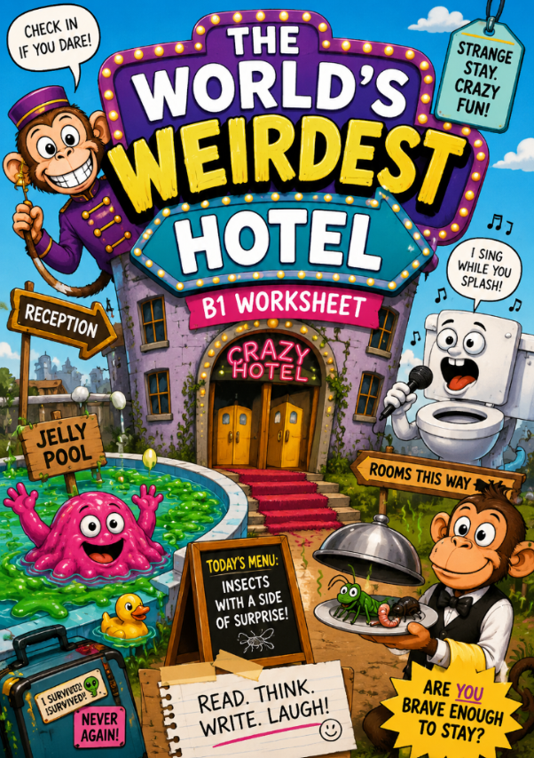 The World’s Weirdest Hotel B1 Worksheet | Creative Writing & Speaking Activities