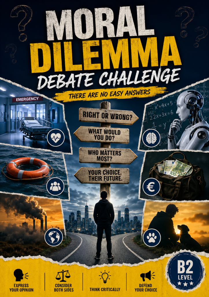 The Decision Maker Moral Dilemma Debate Worksheet | B2 Critical Thinking Activity