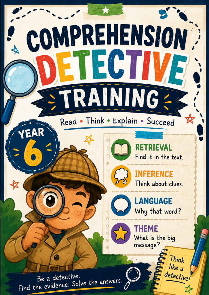 Comprehension Detective Training Worksheet | Year 6 Reading Comprehension Skills