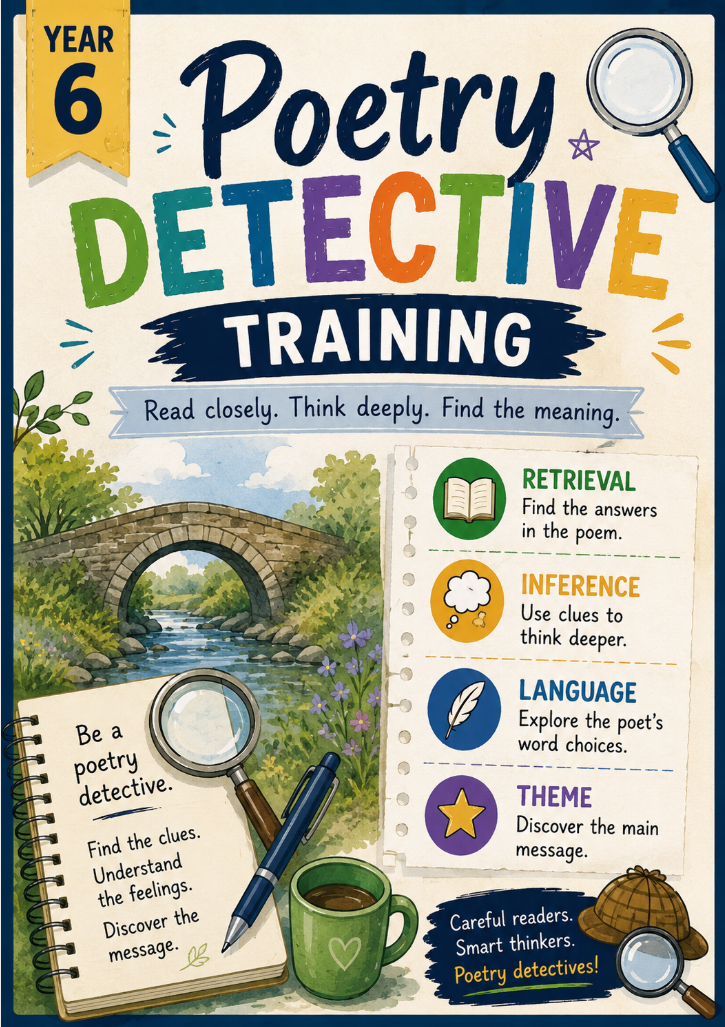 Year 6 Poetry Detective Worksheet | Reading Comprehension and Poetry Analysis