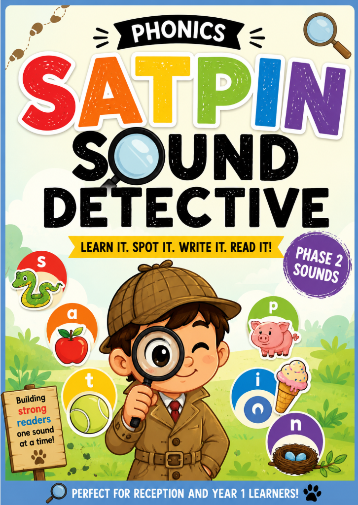SATPIN Sound Detective Worksheet | Phase 2 Phonics Activities for Early Readers