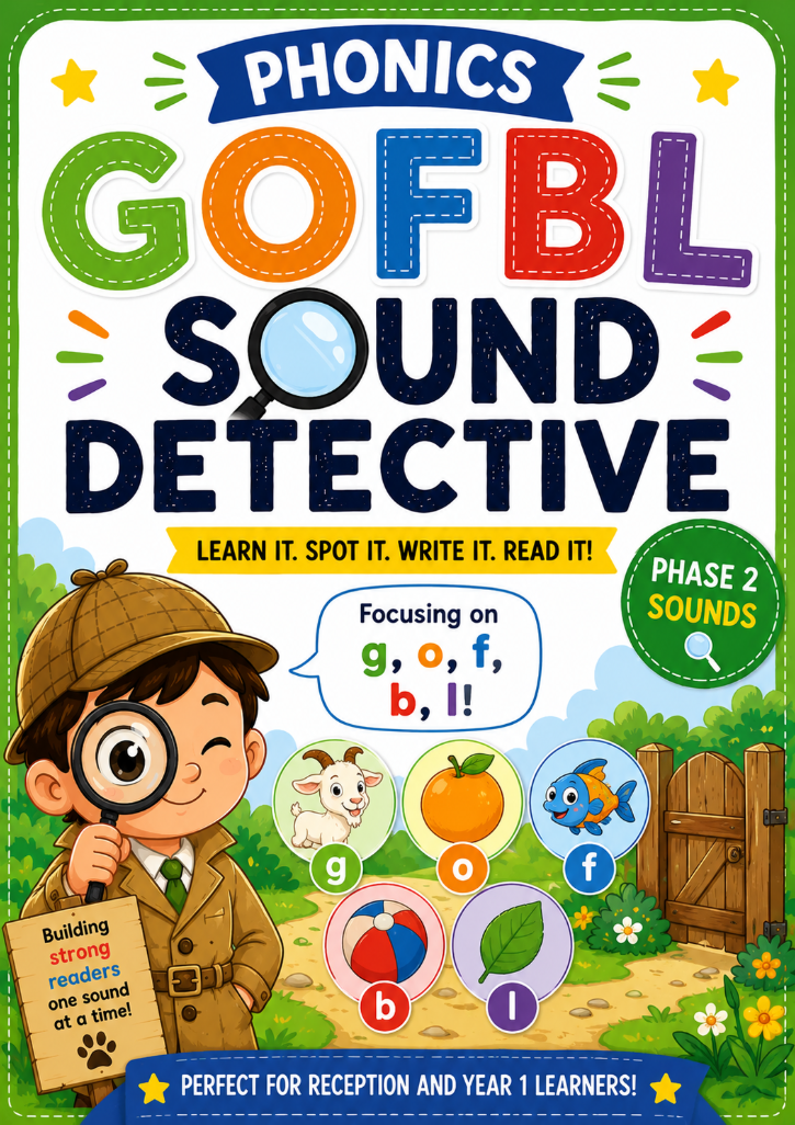 GOFBL Sound Detective (Phase 2) | Phonics Worksheet for Reception & Year 1