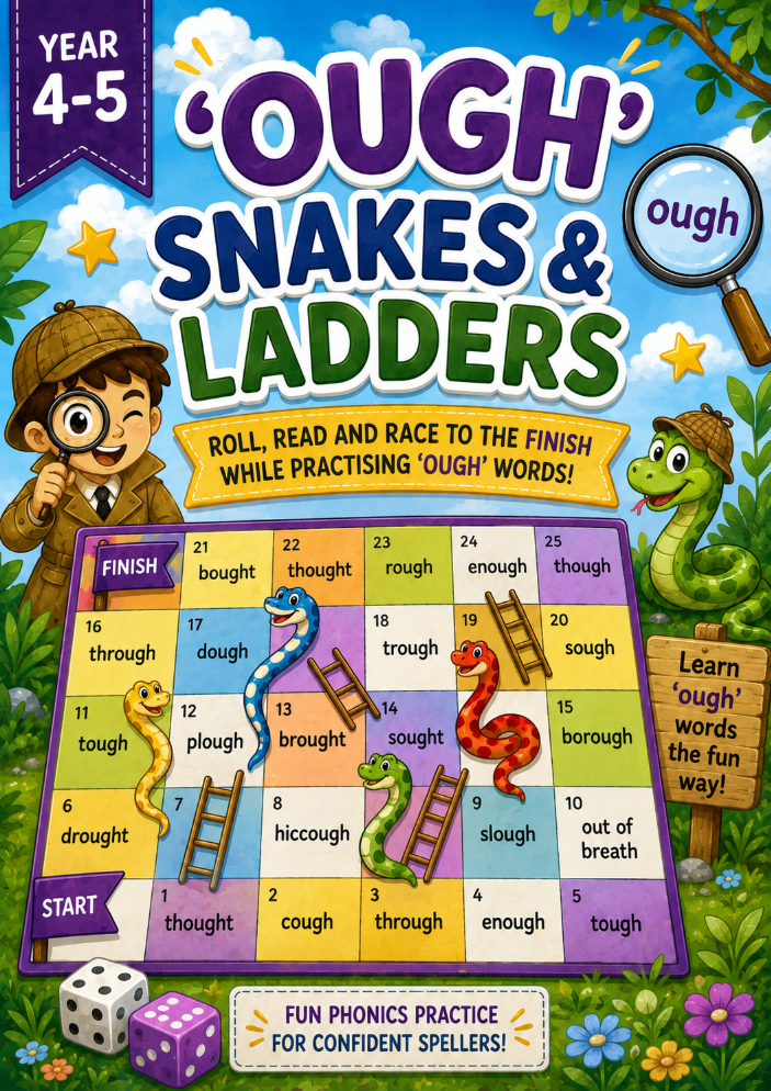 OUGH Words Snakes and Ladders Game | Year 5–6
