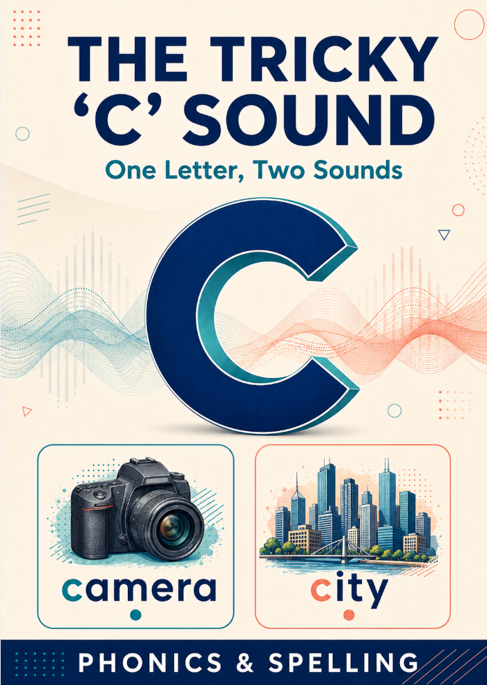 The Tricky C Sounds – Hard and Soft C Phonics Worksheet