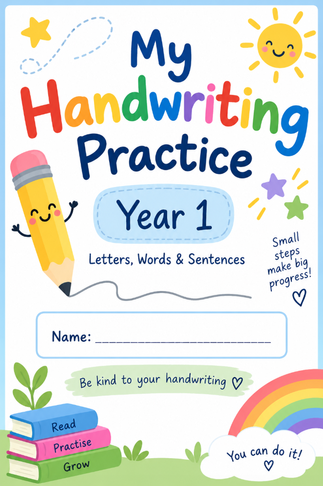 Year 1 Handwriting Practice – Letters, Words and Short Sentences