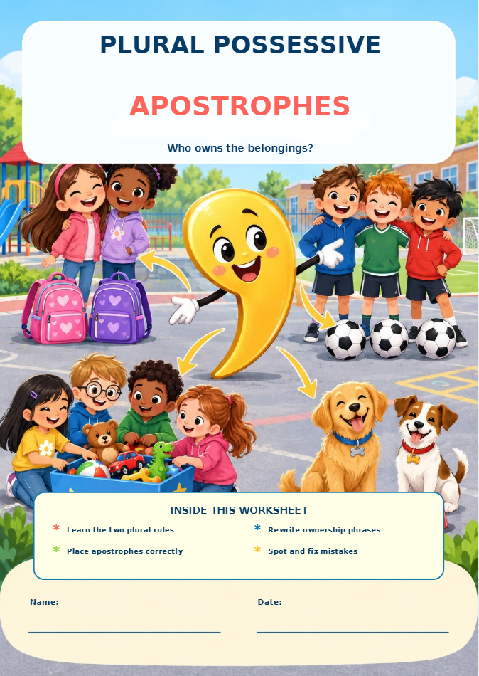 Plural Possessive Apostrophes – KS2 Grammar Worksheet