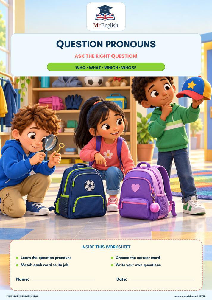 Question Pronouns Worksheet: Who, What, Which & Whose