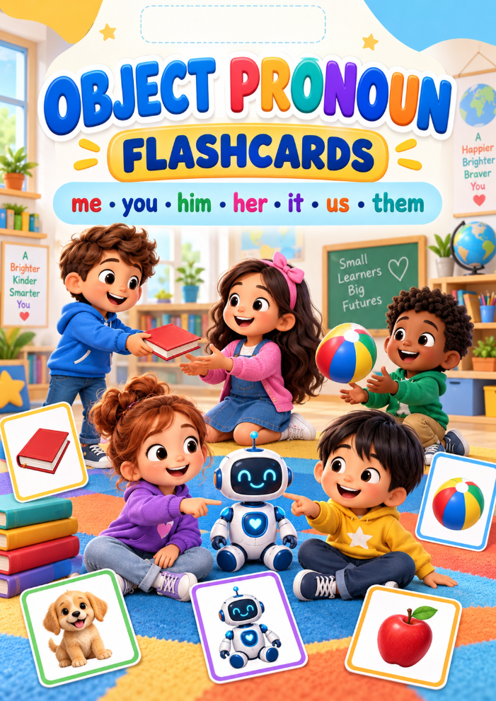 Object Pronoun Flashcards for Kids | ESL Grammar Cards