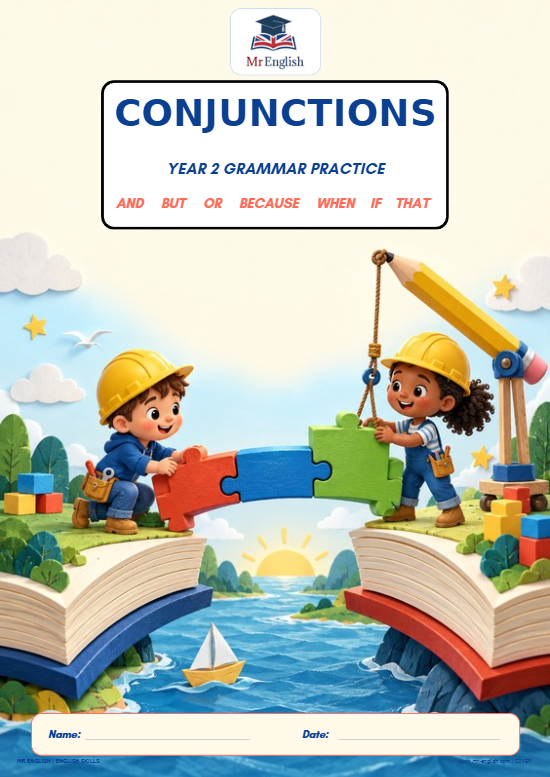 Year 2 Conjunctions Worksheet | KS1 Grammar Practice