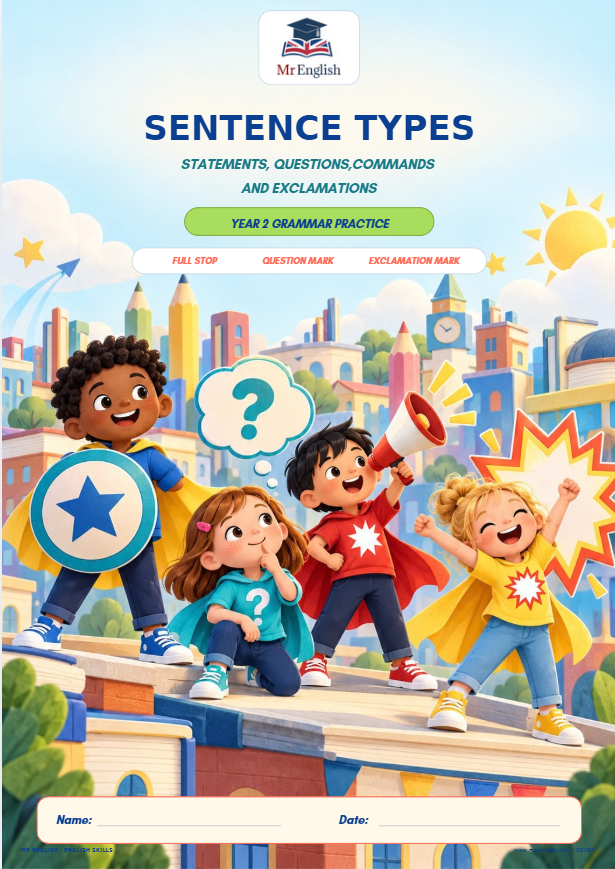 Year 2 Sentence Types Worksheet | KS1 Grammar