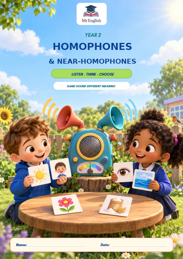 Year 2 Homophones and Near-Homophones Worksheet | KS1