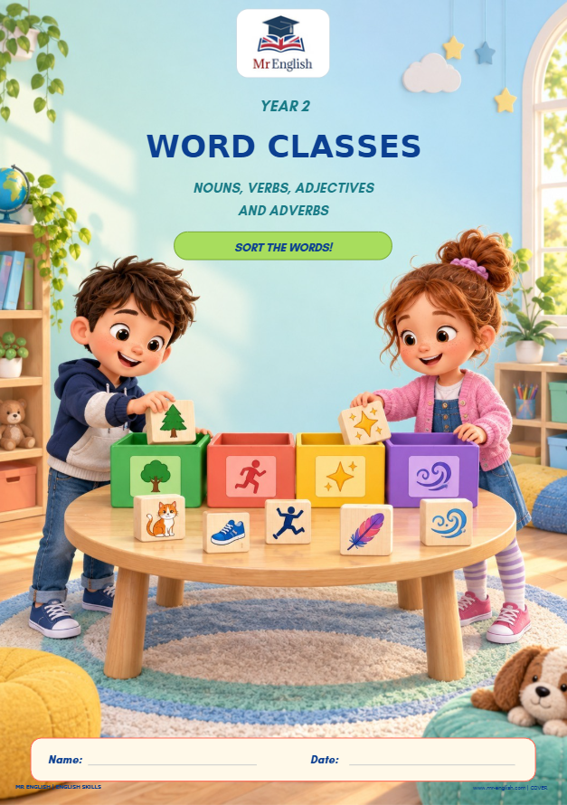 Year 2 Word Classes Worksheet | Nouns, Verbs & More
