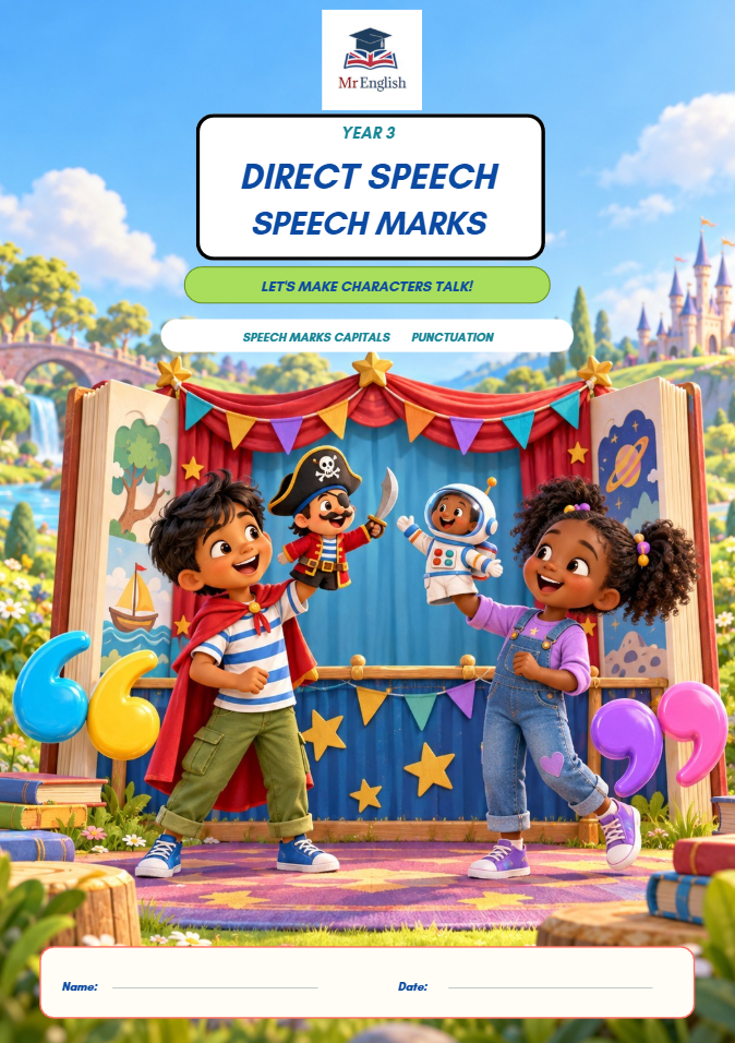 Year 3 Direct Speech & Speech Marks Worksheet | Mr English