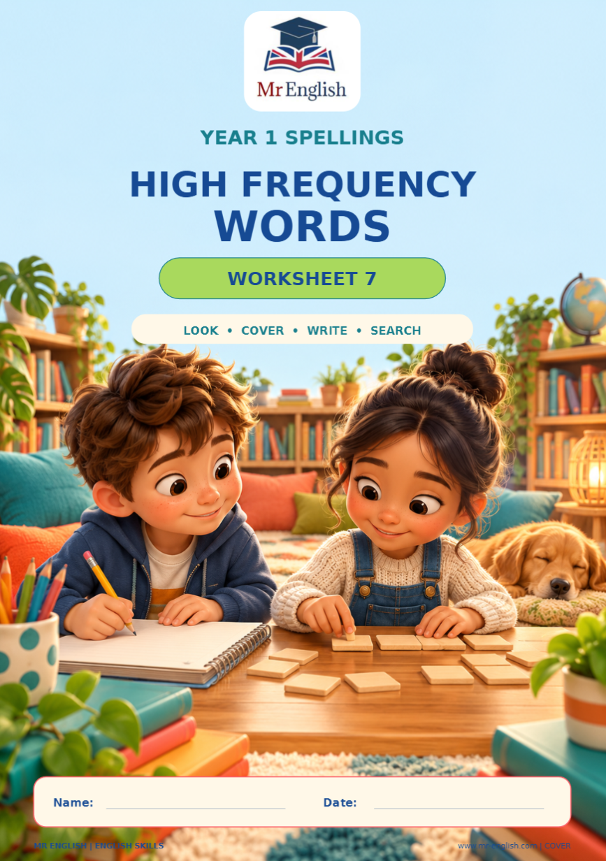 Year 1 High Frequency Words Worksheet 7 | Spelling Practice
