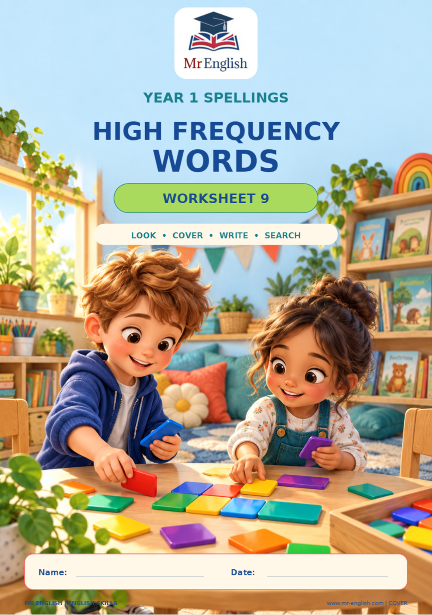 Year 1 High Frequency Words Worksheet 9 | Spelling Practice