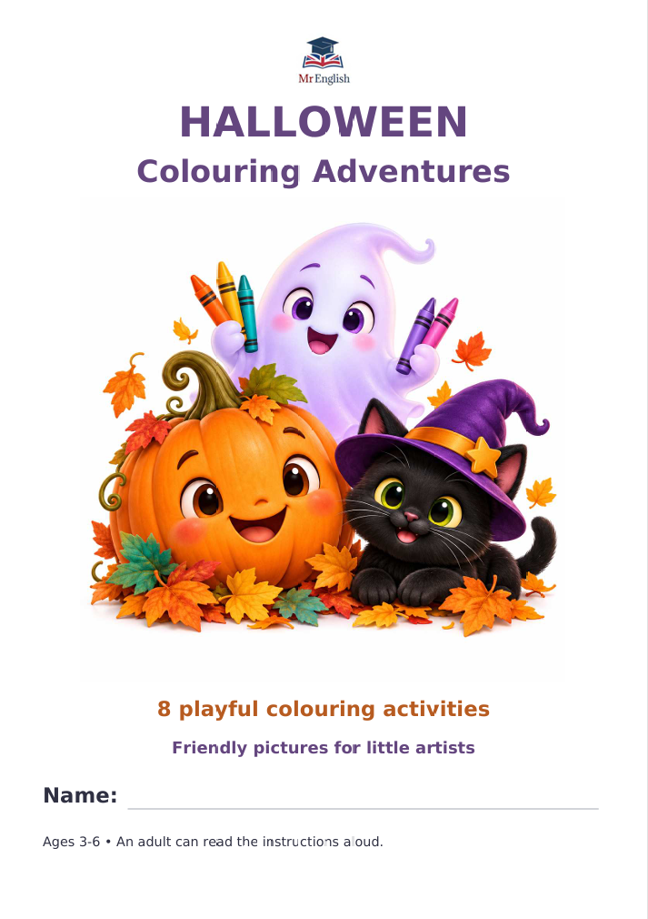 Halloween Colouring Activities for Kids | Mr English - Mr English