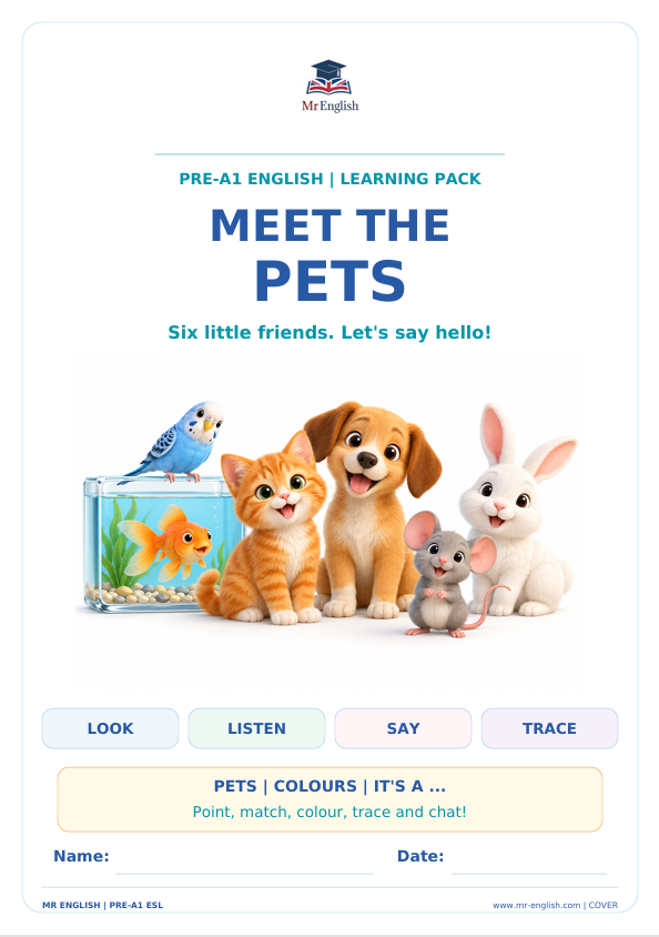 Pre-A1 Pets Worksheet: Meet the Pets | Mr English