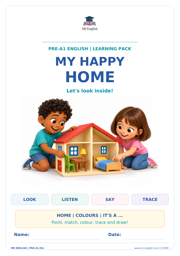 Pre-A1 Home Worksheet: My Happy Home | Mr English