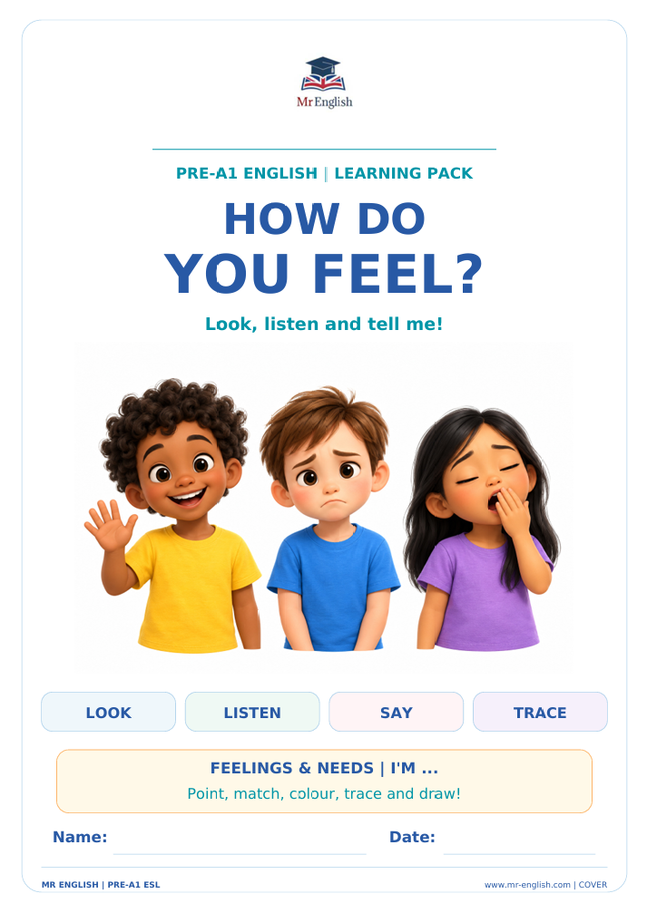 Pre-A1 Feelings Worksheet: How Do You Feel? | Mr English
