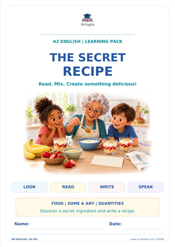 The Secret Recipe A2 Worksheet for Kids | Mr English
