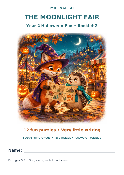 Year 4 Halloween Puzzles: Moonlight Fair | Mr English