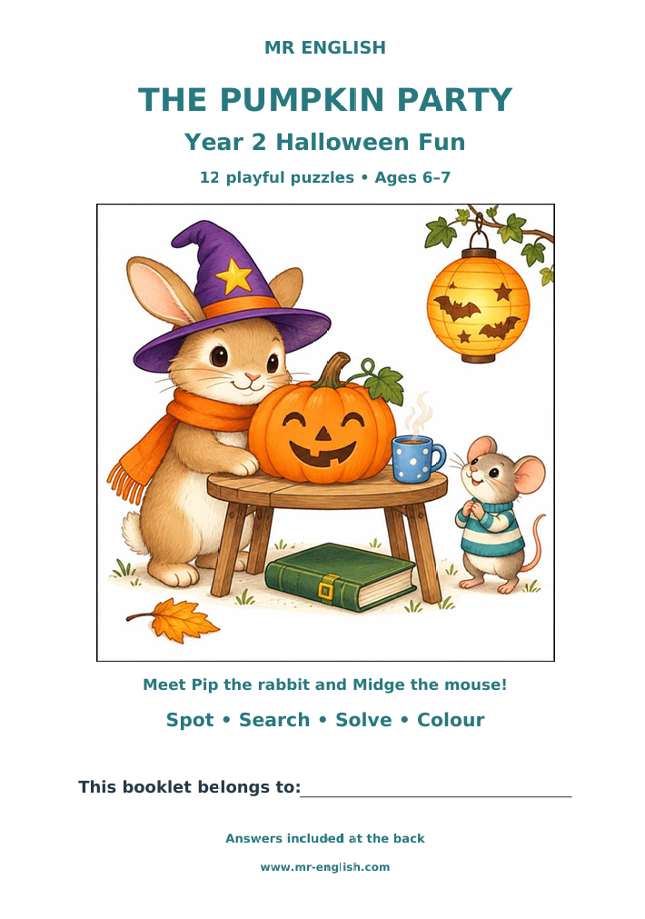 Year 2 Halloween Worksheets & Puzzles | Mr English